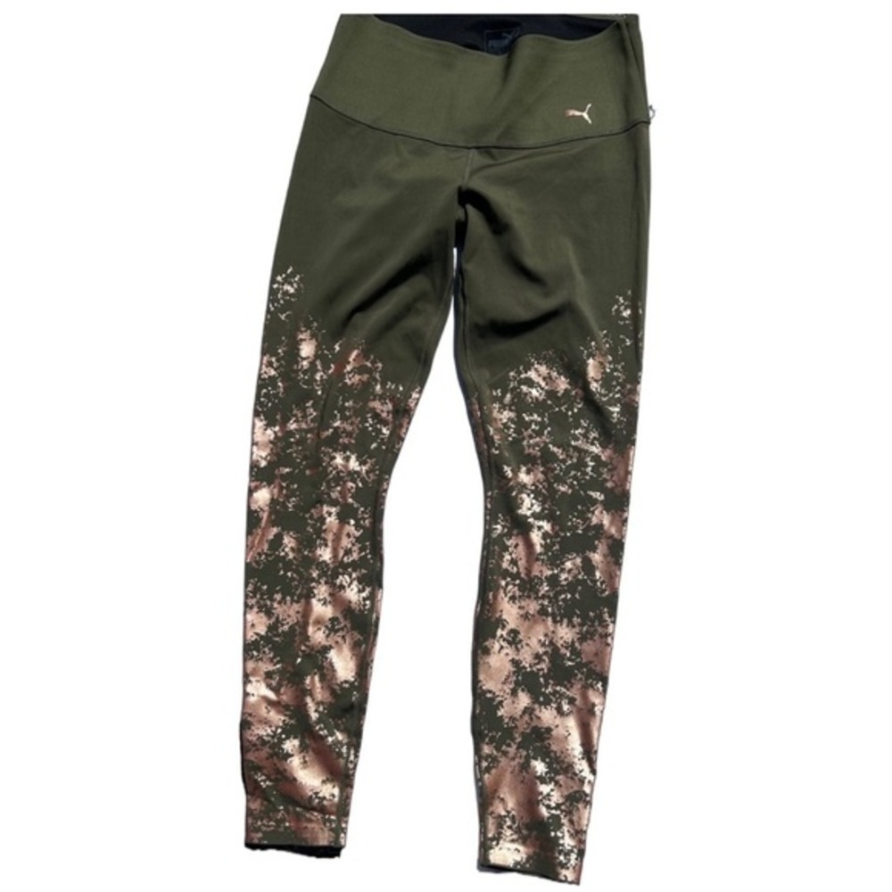 New Puma Leggings Olive & Rose Gold Lg